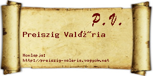 Preiszig Valéria névjegykártya